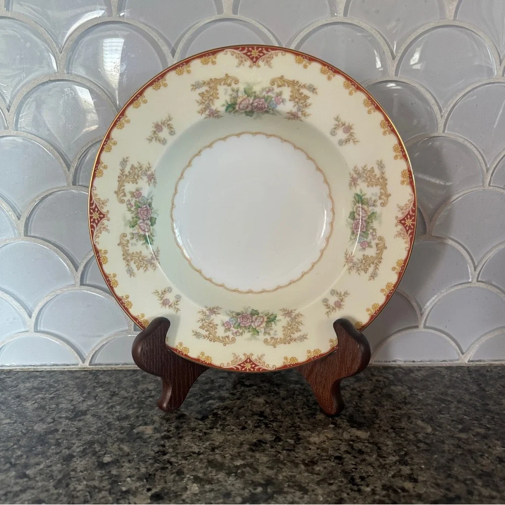 Noritake China Cardinal Rose 8 1/4” Rim Soup Bowl Occupied Japan Vintage
